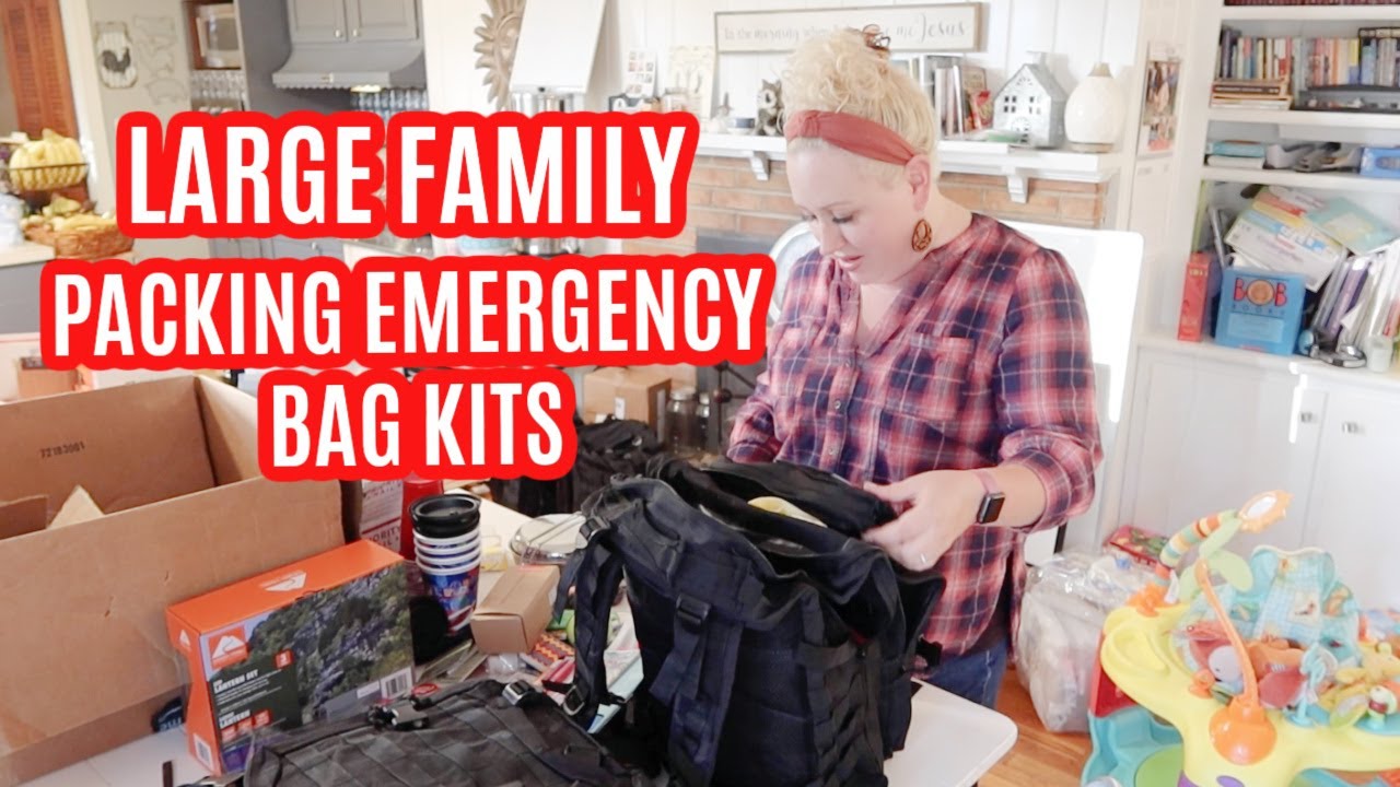 PACKING EMERGENCY BACKPACK KITS for our LARGE FAMILY! 72HOUR BACKPACKS