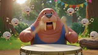 Walross Wally spielt Trommel „Bum Bum“ | Lustiges Kinder Cartoon Lied | Baby Songs &amp; Kinder Videos