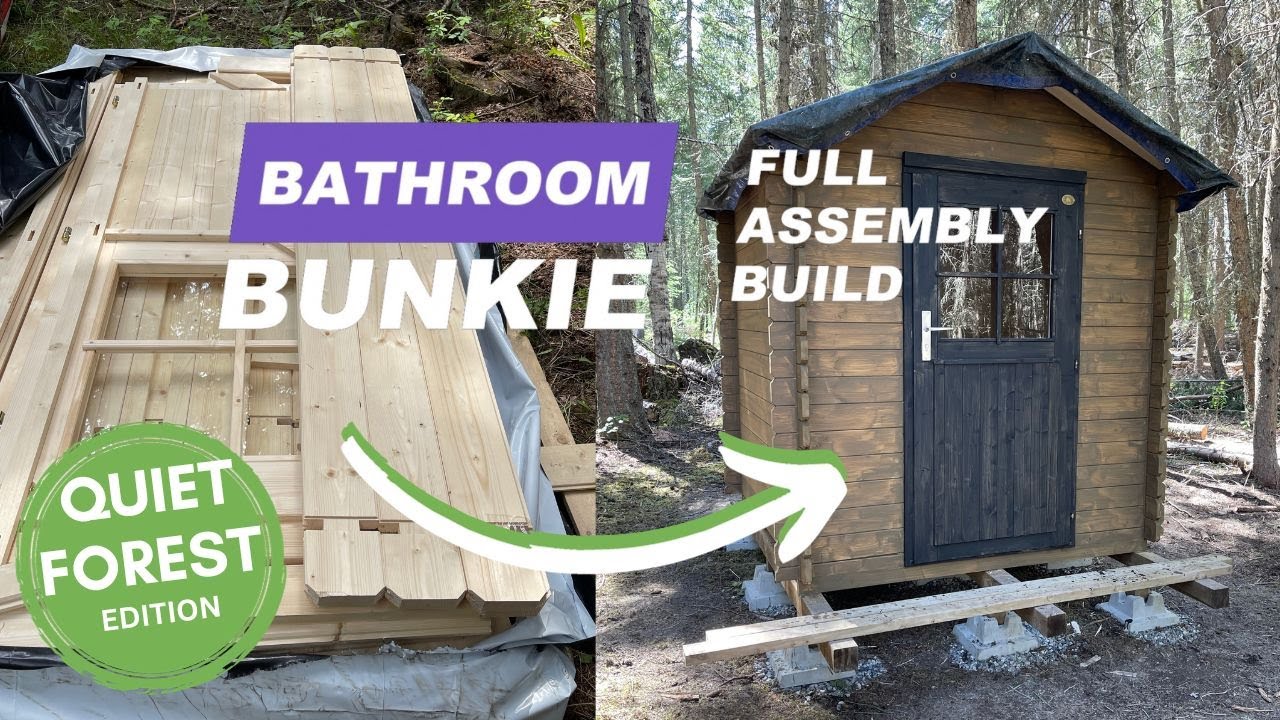 Building Our Out-House Bunkie Kit In The Forest - Full Build (Less ...