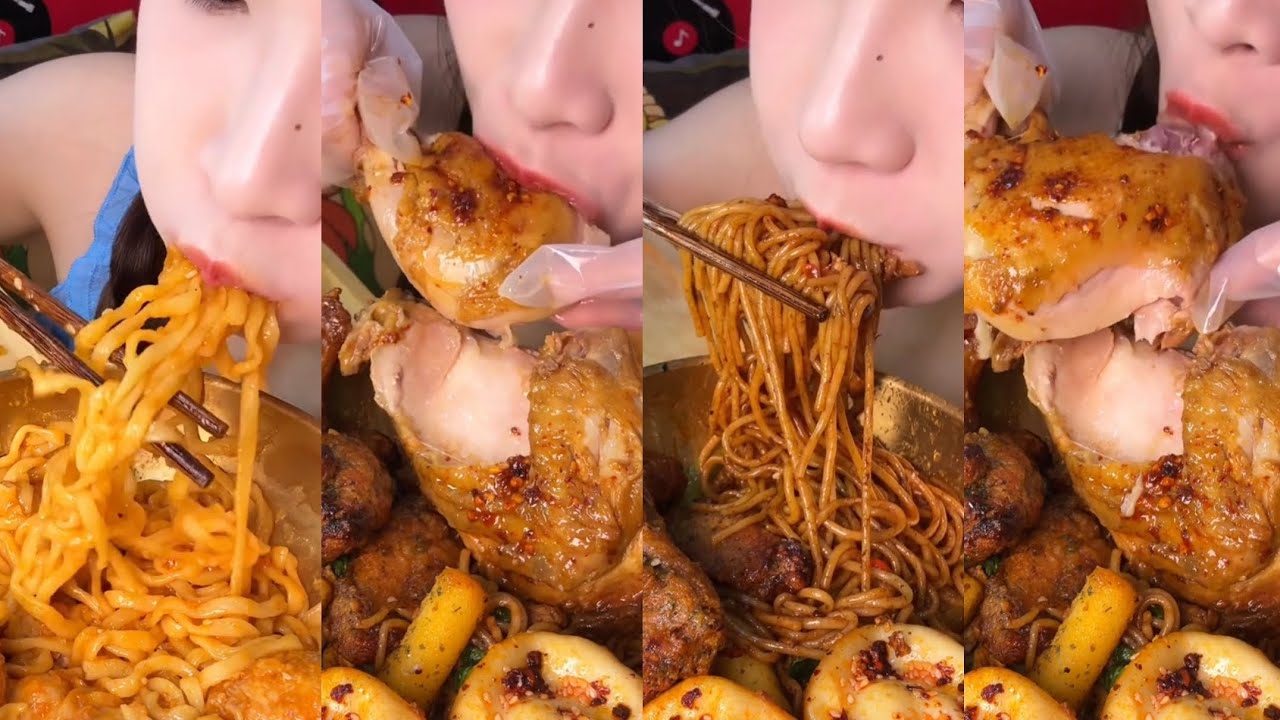 Fried rice noodles, Wallace Burger Honey, Roasted Chicken, and Fish Ball Noodles. 