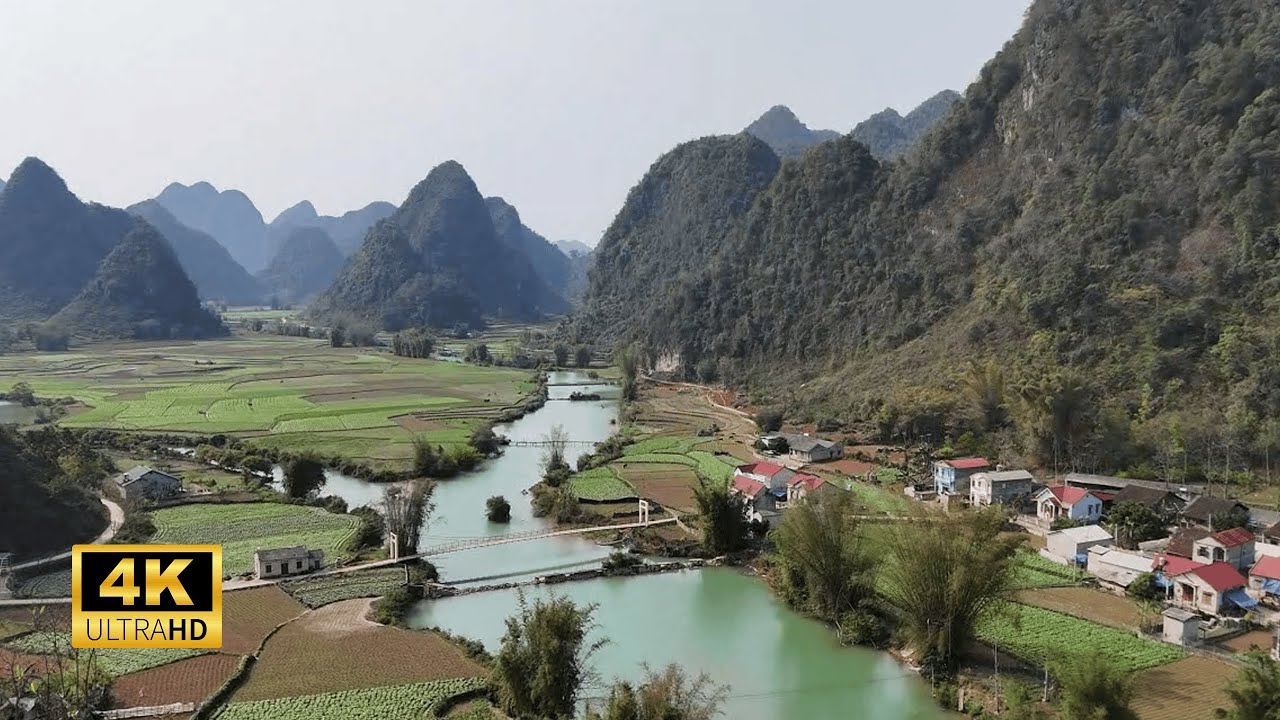 Phong Nam Valley, Vietnam - 4K Drone Nature Film - Calming Music - Amazing Nature Drone Footage