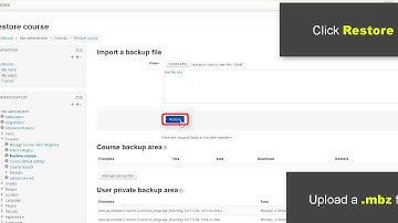 Uploading Backup Files (.mbz) to Moodle
