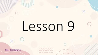 Lesson 9 - Spelling