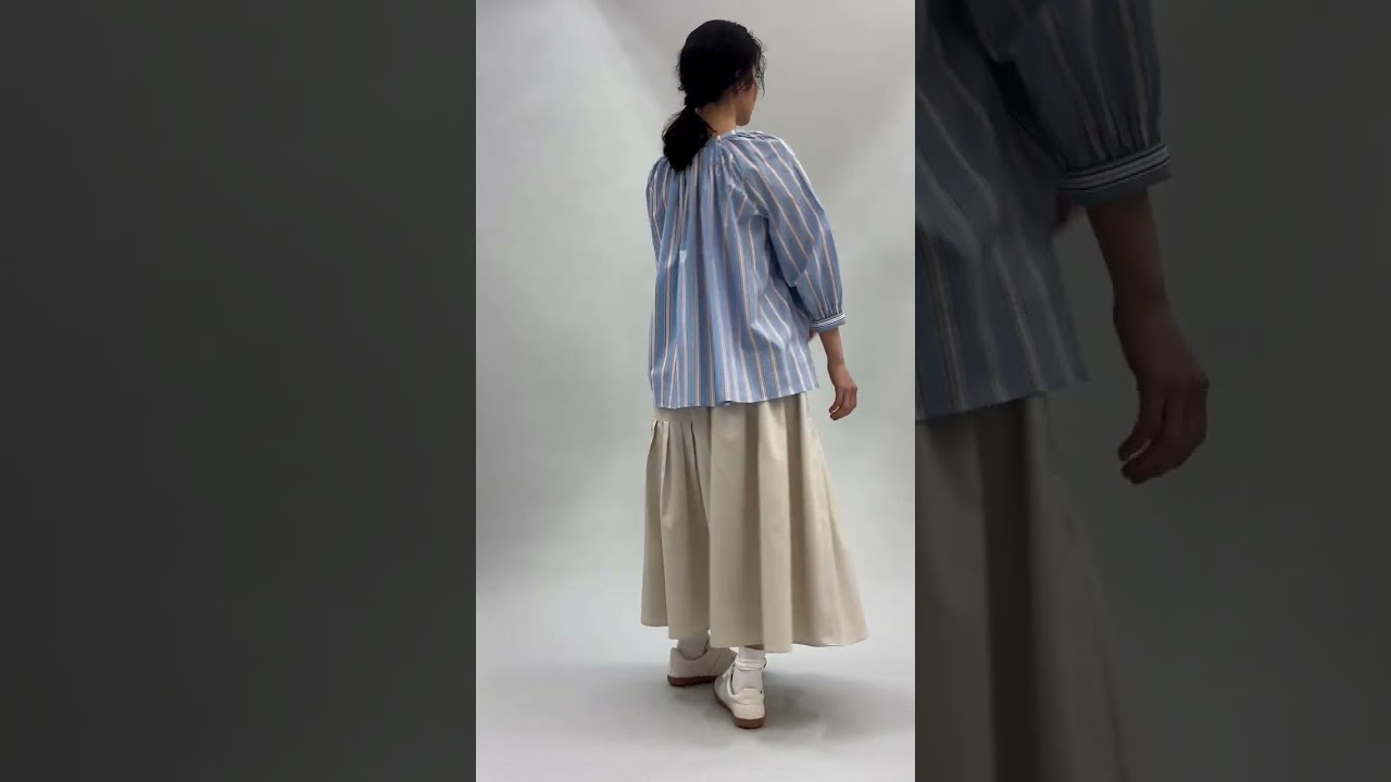 T.Tutie.｜ランダムストライプブラウス｜前後2WAY 長袖シャツ - TUTIE 