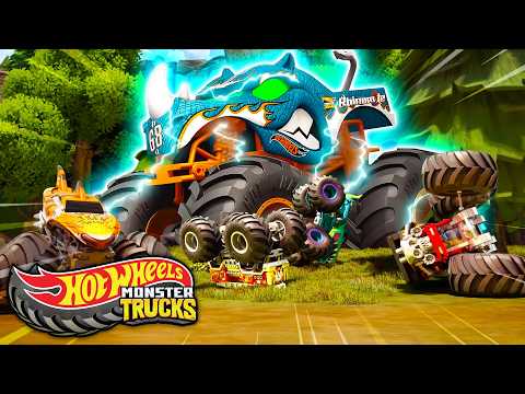 ¡Rinobot Desatado en Camp Crush! 🤖🔥 | Hot Wheels Monster Trucks