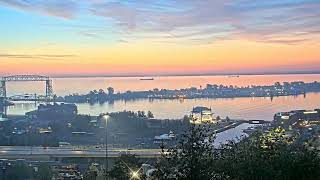 Sunrise timelapse over Duluth's Park Point and Lake Superior
