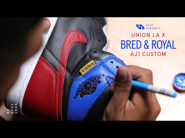 Union LA x Bred & Royal Air Jordan 1 Custom - YouTube