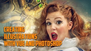 Creating Illustrations in Vue and Photoshop Color toning and blending compositing elements Part 8