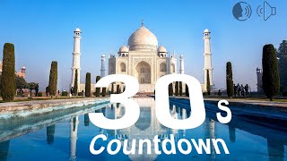 Celebrity 30 Seconds Countdown 4K HD Taj Mahal Animation with voice Free to use Wealth
