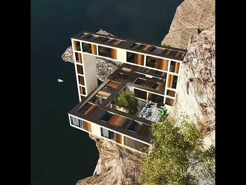 This mountain home looks like a Tetris game come alive to become a