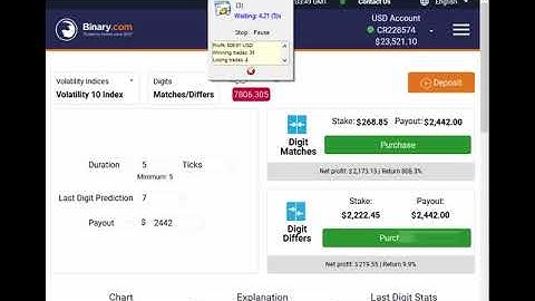 +$1507 USD Automated Trading Binary.com Volatility 10 (Digits Differs) 12.September.2018