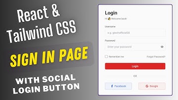 Create a Login page using React Js & Tailwind CSS