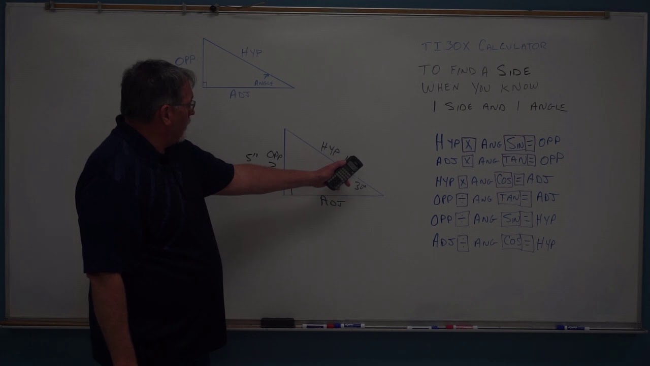 Trig 2: Finding a side when you know 1 side and 1 angle - YouTube