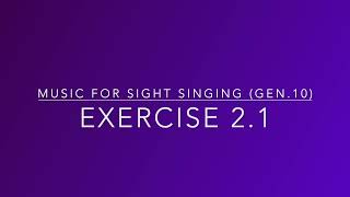Exercise 2.1 - Music for Sight Singing