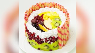 Eggless Fresh Fruit Cake / Fruit Pastry Recipe - Pressure Cooker Cake ...