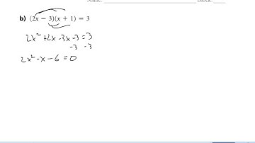 PC 11 3.2 Solving Quadratic Equations by Factoring