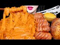 ASMR ROSE CHEESY FIRE NOODLE, MOZZARELLA CORN DOG, 로제불닭납작당면, 핫도그 EATING SOUNDS MUKBANG