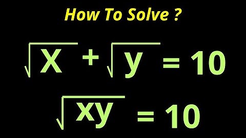 Math Olympiad | A Nice Algebra Problem | How To Solve For X and Y In This Problem