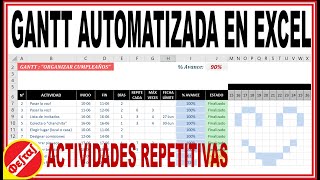 Diagrama de GANTT en Excel con formato CONDICIONAL AUTOMÁTICO ► ACTIVIDADES REPETITIVAS 2024