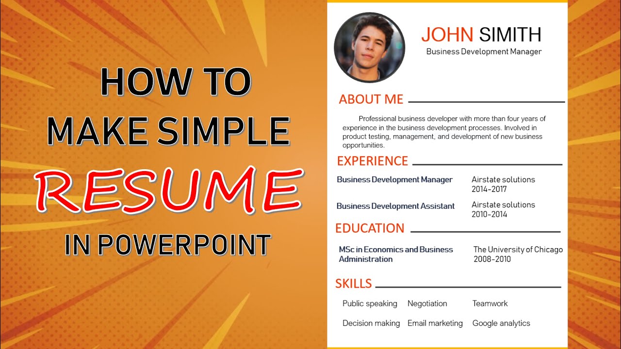 how to create a resume on powerpoint