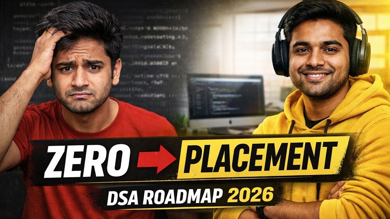 DSA Roadmap 2026 🔥 Zero to Placement | Complete Step-by-Step Guide