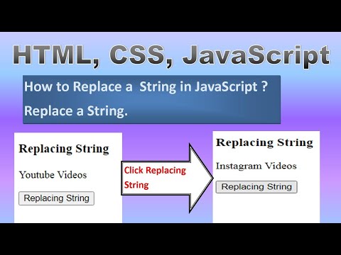 Replacing String in  HTML and JavaScript, how to replace string using javascript #html #javascript