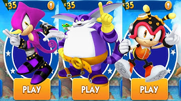 Sonic Dash - Espio vs Big vs Charmy All Characters Unlocked