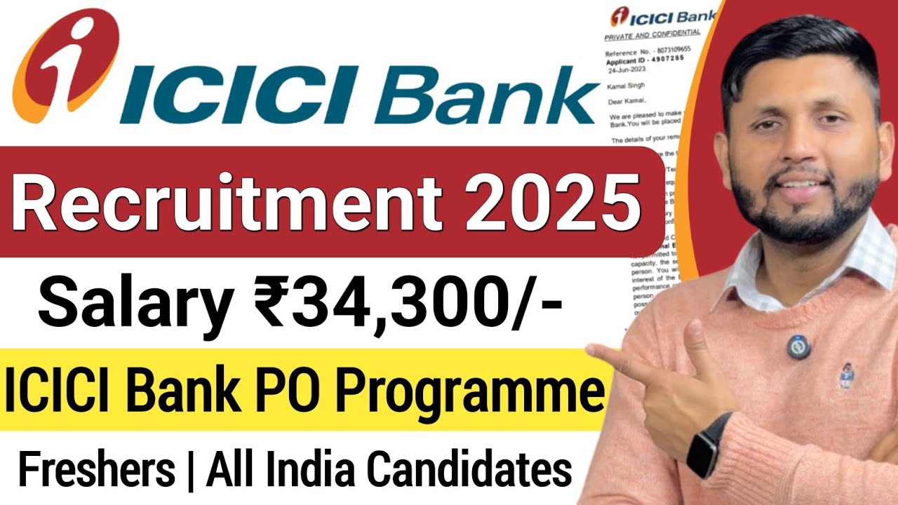 ICICI Bank PO Recruitment 2025 | Freshers | Bank Job Vacancy 2025