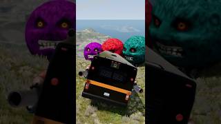 Bus vs Cursed Moon - Cliff Crash in BeamNG.drive  #youtubeshorts #beamngdrive#shorts