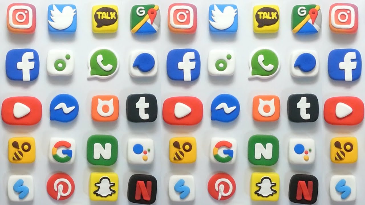 Apps logo clay art - YouTube, Facebook, Naver, Netfilx, Melon, Google, Twitter, Tumblr, Instagram