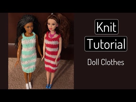 knitted barbie doll dress patterns Striped Knit free barbie knitting patterns pinterest