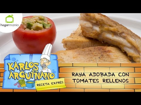 Receta de Raya adobada con tomates rellenos por Karlos Arguiñano