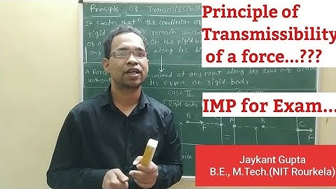 LECTURE 6-Principle of Transmissibility of a Force/Engineering Mechanics/GATE/Mechanical Engineering