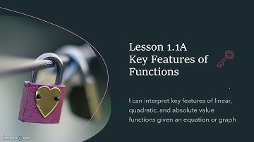 Lesson 1.1A Key features of a function