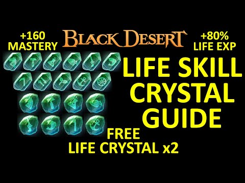 NEW Life Skill Crystal Guide +160 Mastery or +80 Life EXP FREE Crystal Black Desert Online BDO