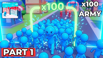 Mob Control Gameplay Part 1 – HUGE ARMY Strategy (x100 Multiplier) | Satisfying (Android/iOS)