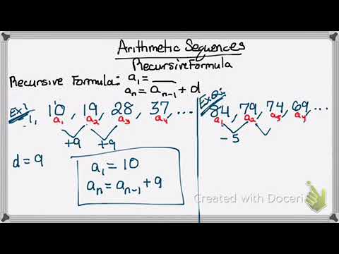 recursive formula for arithmetic sequence definition recursive formula for arithmetic sequence definition