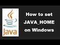 How to set JAVA_HOME for Java JDK on Windows