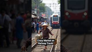 World&#39;s Only Market on a Railway track! |thailand| |travel facts| 🚉 #shorts