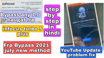 All Android FRP BYPASS YouTube Update problem Fix Without PC 2021 Infocus Turbo 5 (IF9001) Frp Bypas