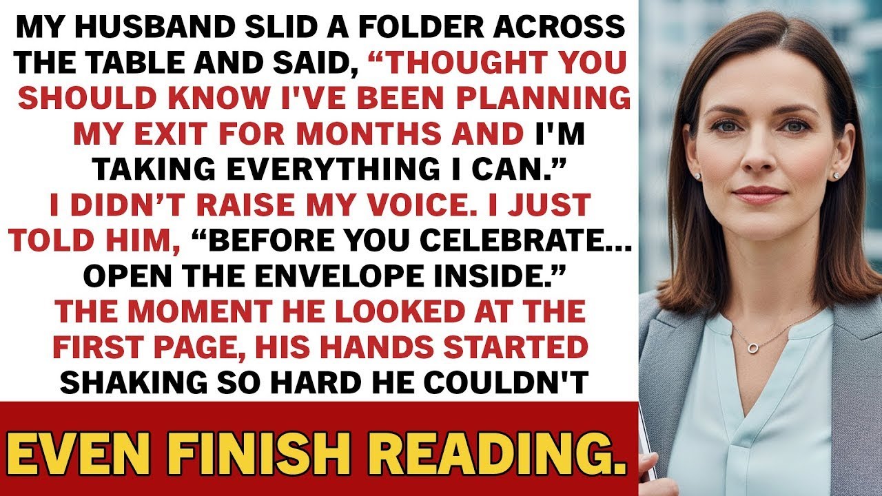 My husband slid a folder across the table and said, “Thought you should know I’ve been…”