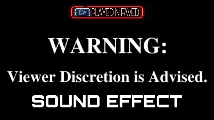 Warning Viewer Discretion Is Advised Sound Effect / Various Intro Warning  Discretion Sounds / Free