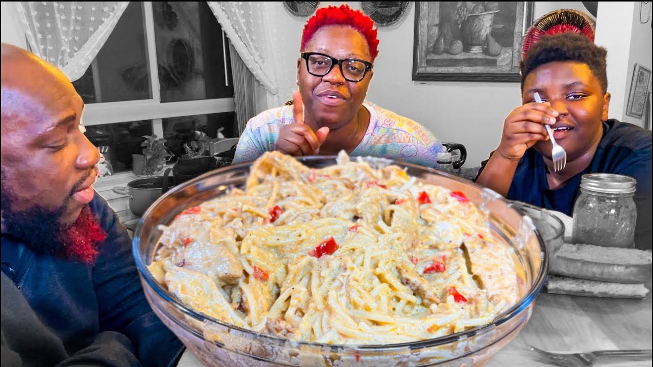 ELIJAH MADE CHICKEN ALFREDO AT NANAS HOUSE! | MUKBANG EATING SHOW!
