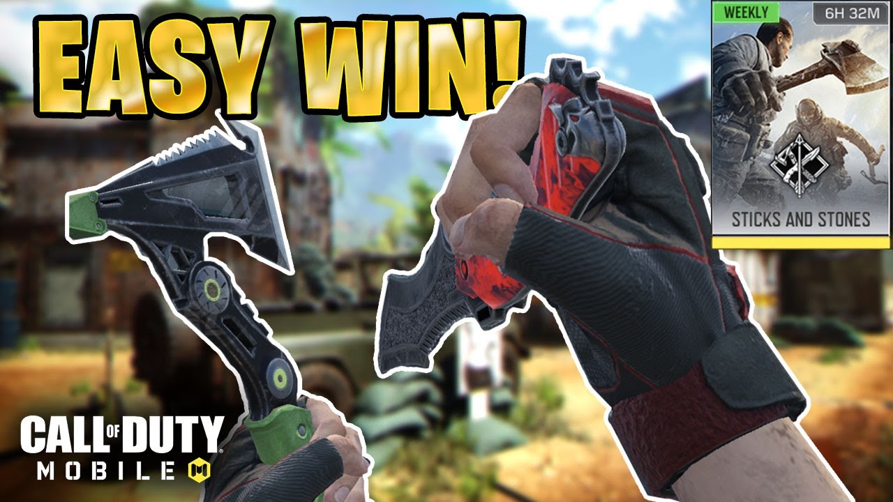 STICKS AND STONES in COD Mobile! EASY WIN! Knife & tomahawk Only! YouTube