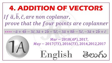 ADDITION OF VECTORS If a,b,c are non coplanar, prove that the four points are coplanar