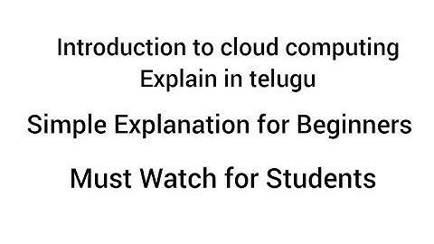 Introduction of Cloud computing in Telugu#cloud#computing#telugu