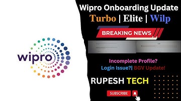 Wipro onboarding update | Login Issue, Profile & BGV  Update | Turbo, Elite, Wilp - P1 & P2👍