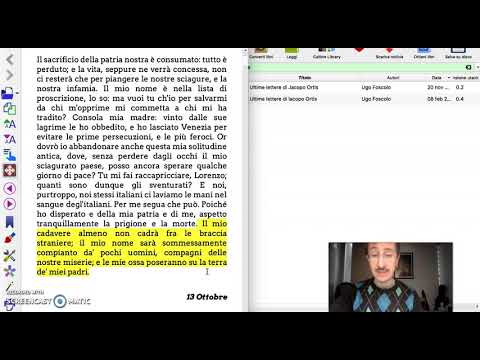 Foscolo Ultime lettere di Jacopo Ortis (1) - YouTube