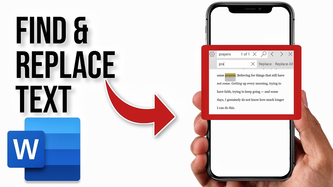 How to Find and Replace Text in Microsoft Word Mobile - YouTube