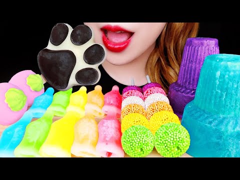 ASMR FROZEN NIK-L-NIPS WAX BOTTLES, SKEWERED JELLY, ICE CREAM 먹방 EATING SOUNDS MUKBANG 咀嚼音